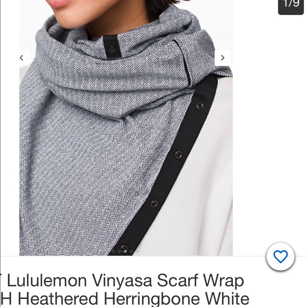 NWOT Lululemon Vinyasa Scarf (grey herringbone)